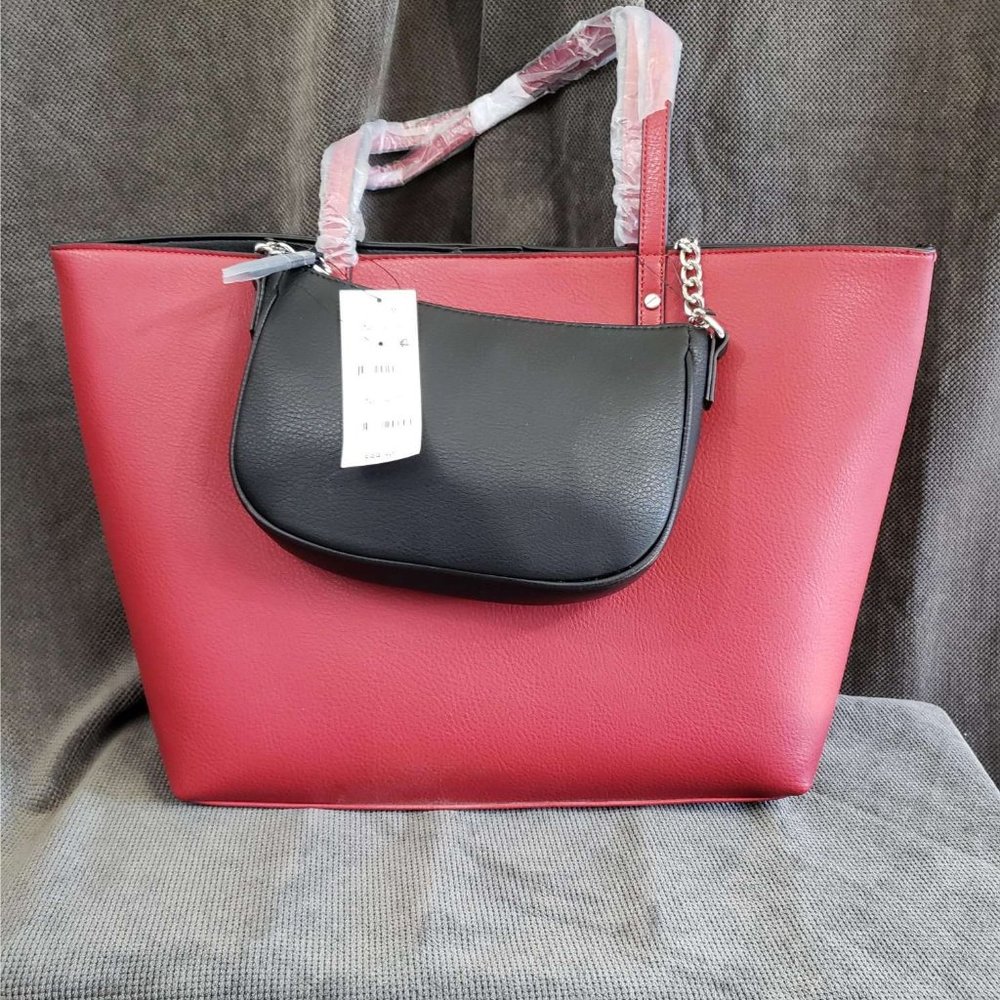 INC 2 in 1 Tote Black & Red